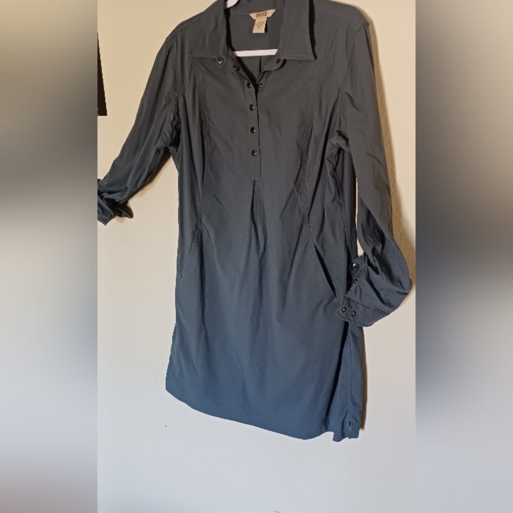 Duluth Trading Co Gray Midi Dress